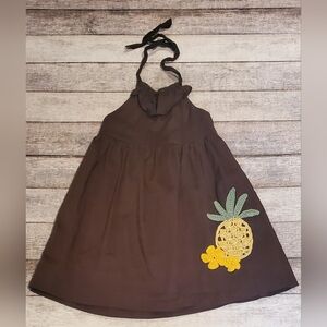 Janie & Jack Sunny Hawaii Crochet Appliqué Pineapple Dress Girls Size 6-12 Month